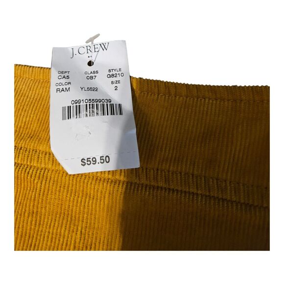 J. Crew Size 2 Yellow Zipper Closure Mini Skirt - Picture 2 of 8